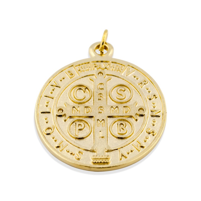 VENERARE Vatican Imports Large Saint Benedict Medal - 2" Diameter (Gold-Tone) - Image 1